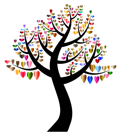 Simple Hearts Tree 7 clipart
