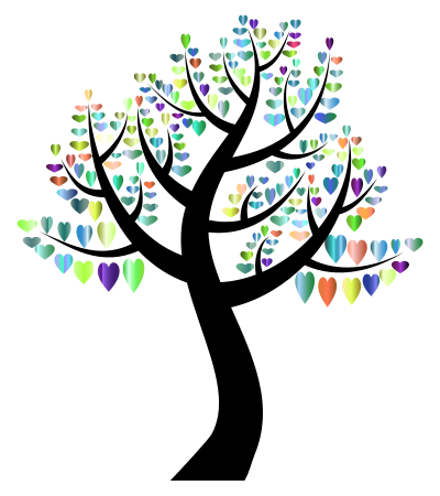 Simple Hearts Tree 8 clipart