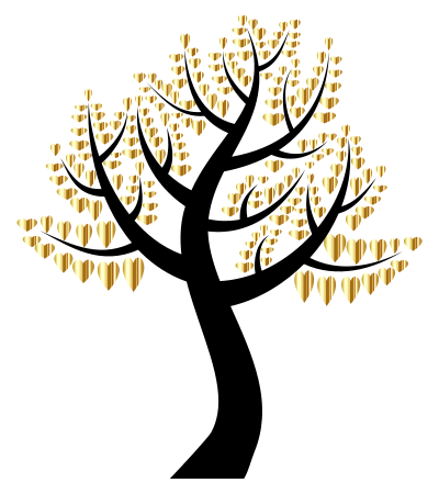 Simple Hearts Tree 9 clipart
