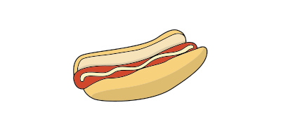 Simple Hot Dog Inside A Bun clipart