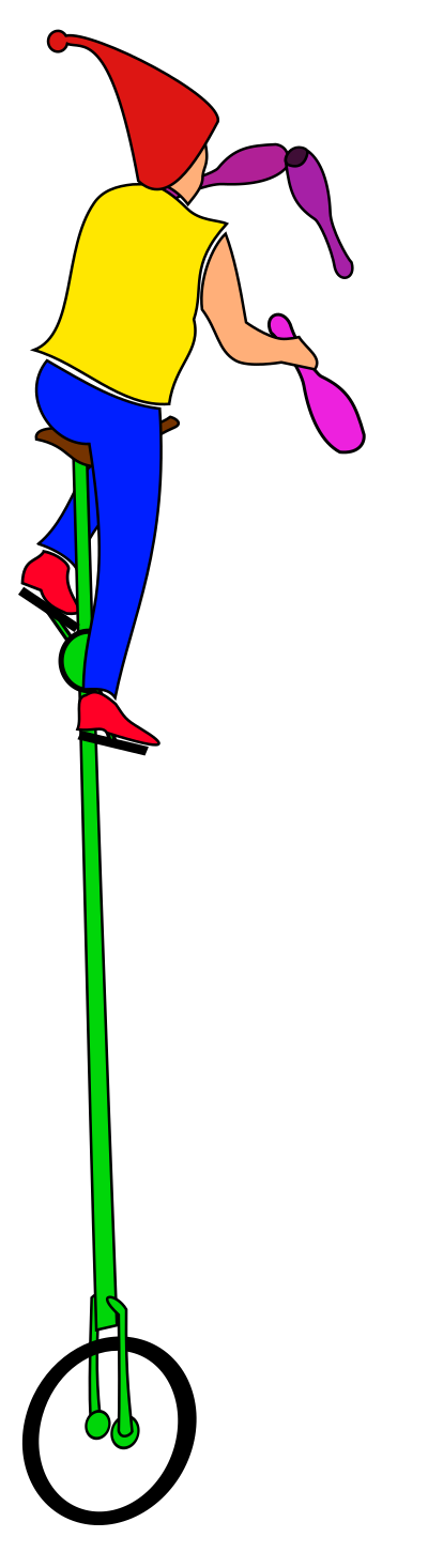 Simple Juggler on Unicycle clipart