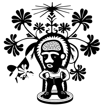 Simple Man in Black clipart