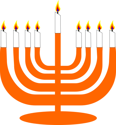 Simple Menorah For Hanukkah WIth Shamash clipart