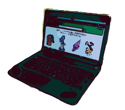 Simple Open Laptop clipart