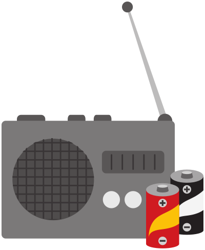 Simple radio with batteries clipart