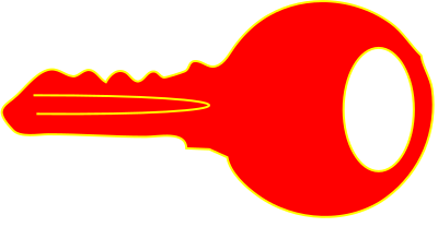 Simple red key clipart
