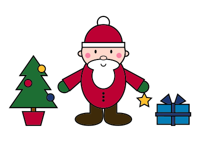 Simple Santa Claus Christmas Scene clipart