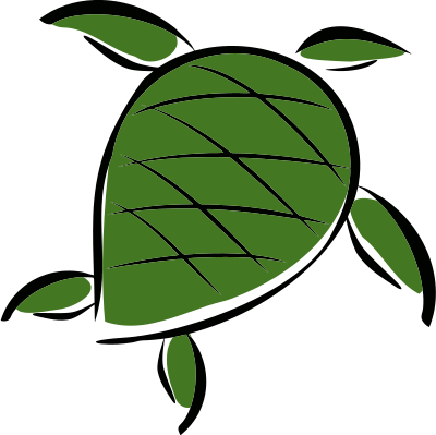 Simple stylized sea turtle clipart