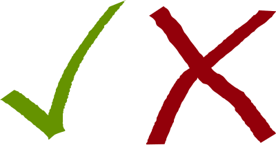 Simple tick and cross clipart