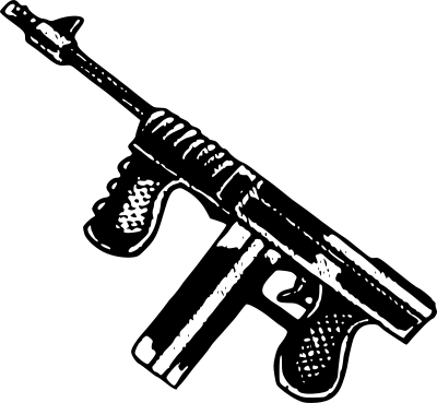 Simple Tommy Gun clipart