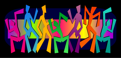 Simple Wacky Dancing Figures clipart