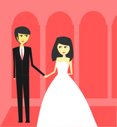 Simple Wedding illustration clipart