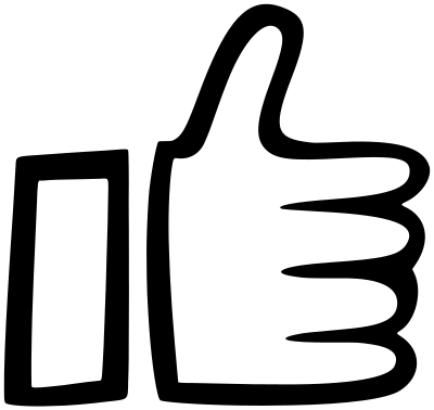 Simple White Thumbs Up Outlined clipart