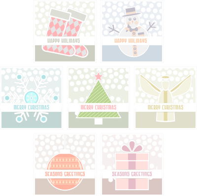 Simple Xmas Cards Set clipart