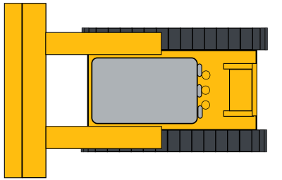 Simple yellow bulldozer clipart