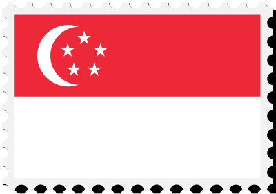 Singapore flag stamp clipart