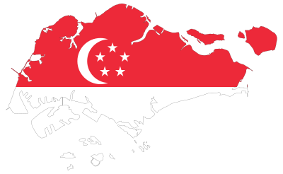Singapore Map Flag With Stroke clipart