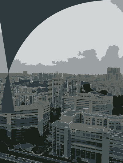 Singapore views from high floor condo clipart