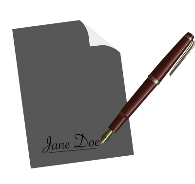 Singing a Contract clipart