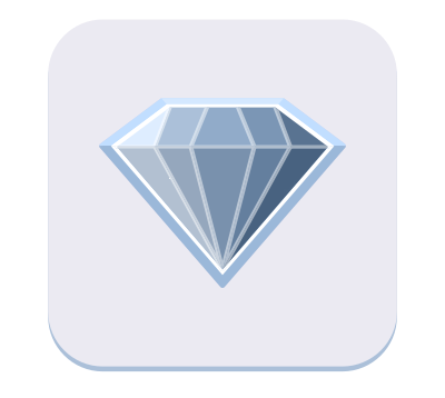 Single Blue Diamond Icon clipart