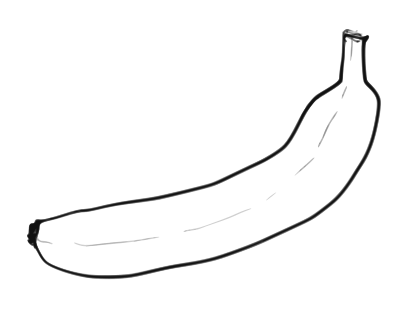 Single line art Banana clipart
