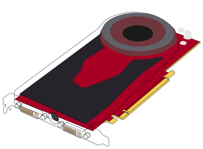 Single slot gaming video card clipart