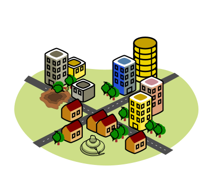 Sinkhole in a City clipart