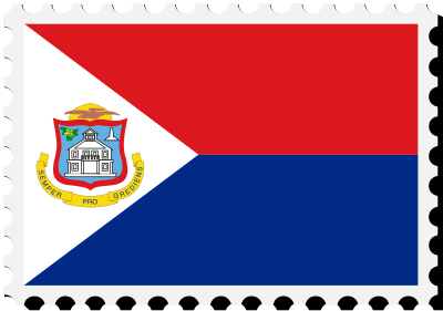 Sint Maarten flag stamp clipart