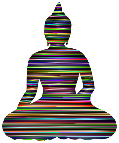 Sitting Buddha Silhouette Chromatic Lines clipart