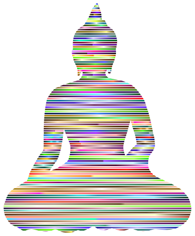 Sitting Buddha Silhouette Chromatic Lines No BG clipart