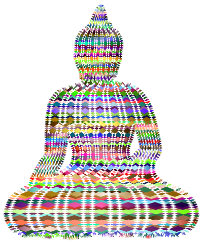 Sitting Buddha Silhouette Stylized Lines clipart