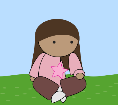 Sitting cross-legged in the grass clipart