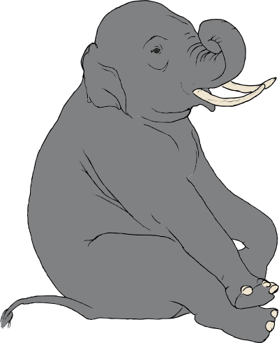 Sitting Elephant clipart