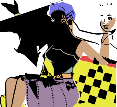 Sitting fashion woman clipart