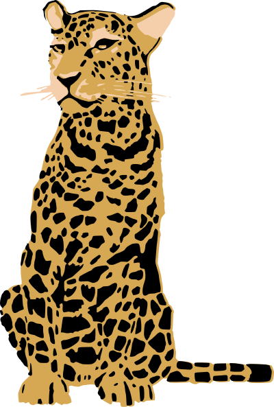 Sitting leopard clipart