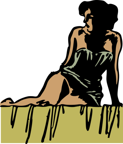 Sitting model clipart