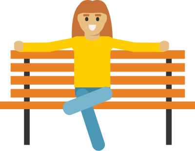 Sitting on a bench clipart