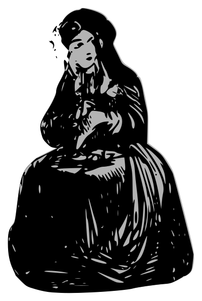 Sitting Victorian Woman clipart