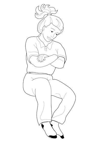 Sitting Woman iss activity sheet p2 clipart