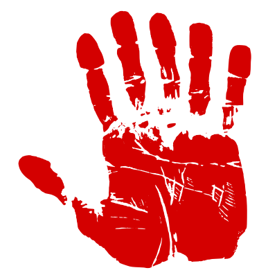 Six Fingered Red Handprint clipart