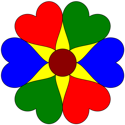 Six Heart Flower clipart