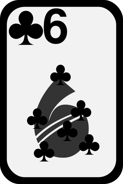 Six of Clubs clipart