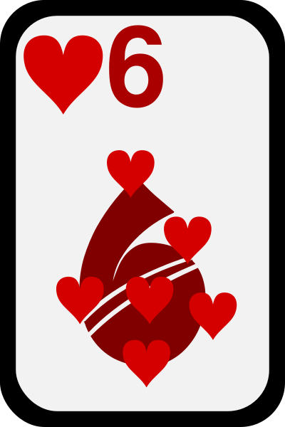 Six of Hearts clipart