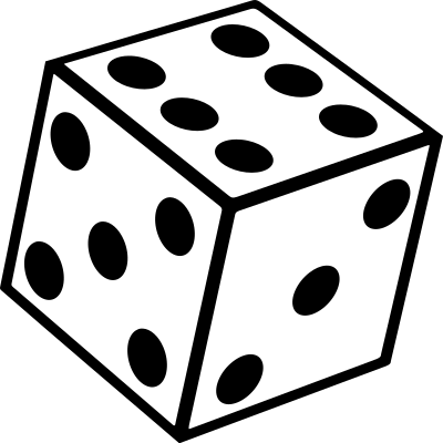 Six Sided Dice (B&W) clipart