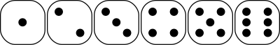 Six-sided dice faces lio 01 clipart