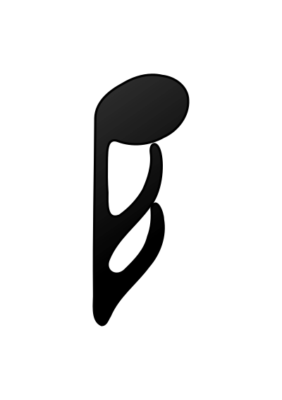 Sixteenth Note (Stem Facing Down) clipart