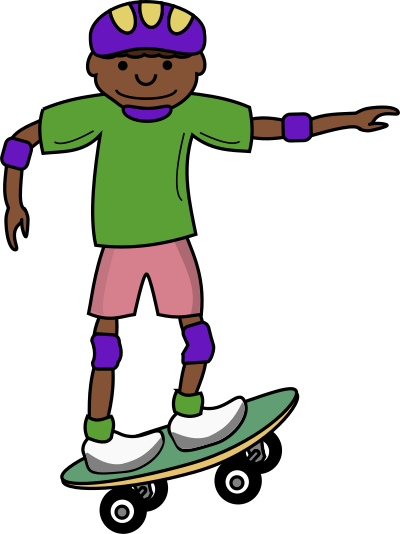 Skateboard African Kid clipart