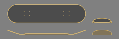 Skateboard deck layout clipart