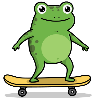 Skateboarding Frog clipart