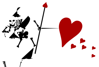 Skeleton and Hearts clipart